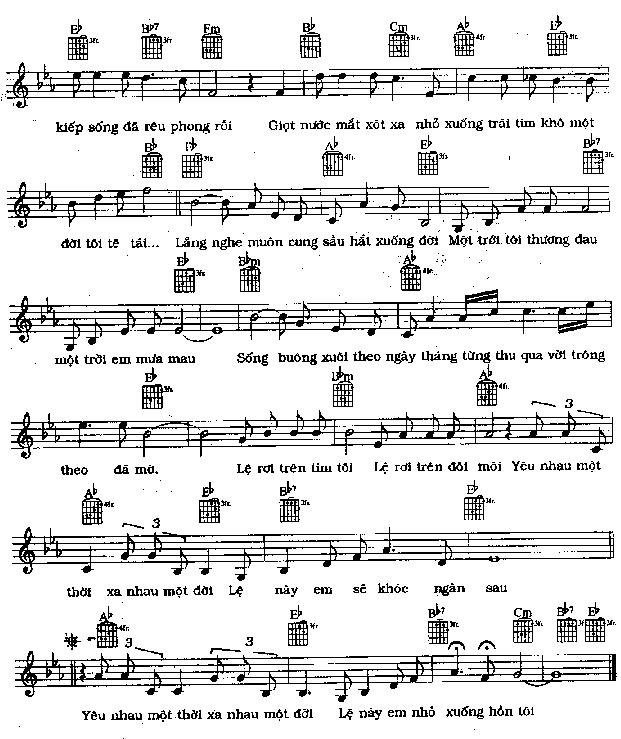 Sheet nhạc Giọt Lệ Cho Ngàn Sau 2